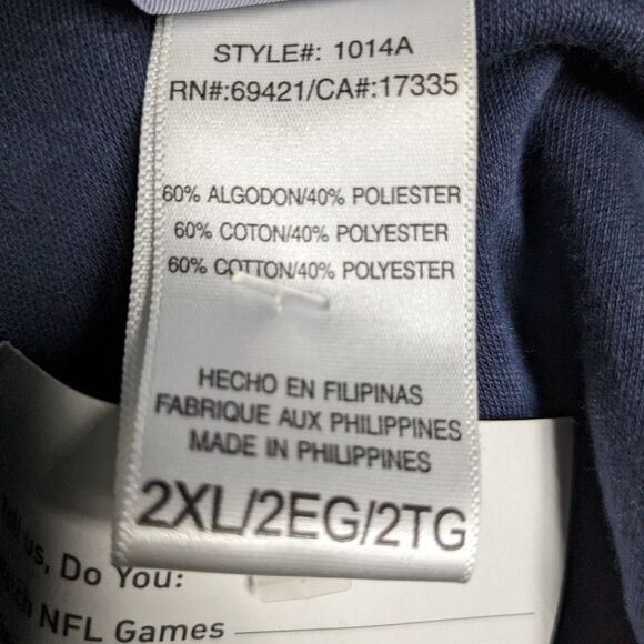 NFL Reebok Polo Men 2XLarge Super Bowl XXXVIII Houston 2004 Navy Blue 2XL *NEW* - Picture 8 of 8